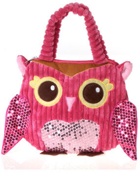 8.5""X10"" Girly Pink Owl Hand Bag Case Pack 12