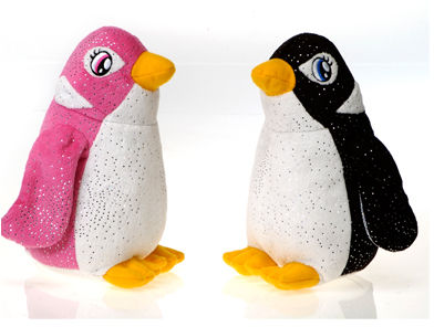 9.5"" 2 Asst. Sparkles Penguins - Blk, Pk Case Pack 24