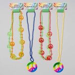 Peace Sign Necklace 32 Inch Case Pack 48
