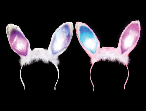 Flashing Glitter Bunny Ears Headband Case Pack 2