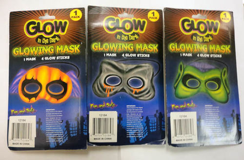 Boy Glow Masks Case Pack 12