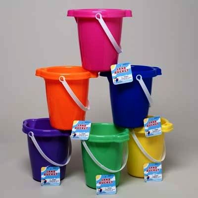 Plastic Sand Bucket With Handle 7 Inch Case Pack 48