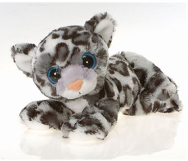 9"" Big Eye Laydown Beanie Snow Leopard Case Pack 24