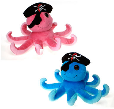 7"" H 2 Asst. Color Pirate Octopus - Pink Case Pack 24