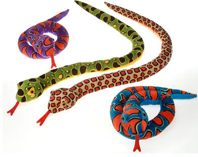 62"" 4 Asst. Color Snakes - Blue, Purple, Case Pack 24