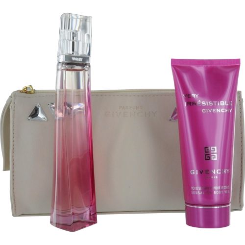 VERY IRRESISTIBLE by Givenchy EDT SPRAY 1.7 OZ & BODY LOTION 3.4 OZ & POUCH (DESIGN MAY VARY)