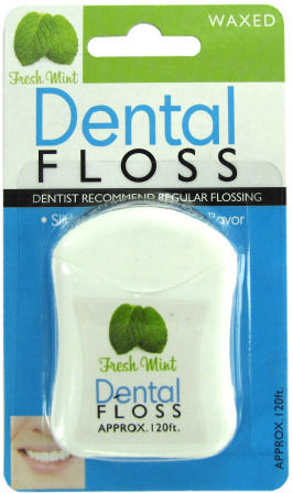 120' Waxed Mint Dental Floss Case Pack 24