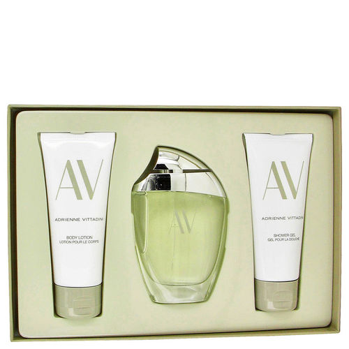 AV by Adrienne Vittadini - Gift Set -- 3 oz Eau De Parfum Spray + 3.3 Body Lotion + 3.3 oz Shower Gel