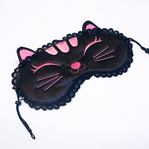 [Black Temptation] Embroidered Applique Eye Shade / Sleeping Mask Cover / Sleep Blinder (7.9*3.1)