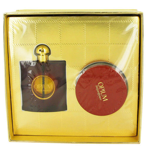 OPIUM by Yves Saint Laurent - Gift Set -- 3 oz Eau De Parfum Spray + 6.7 oz Body Cream