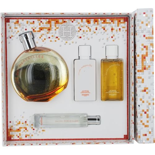 EAU DES MERVEILLES by Hermes EDT SPRAY 3.3 OZ & BODY LOTION 1.35 OZ & SHOWER GEL 1.35 OZ & EDT SPRAY .5 OZ