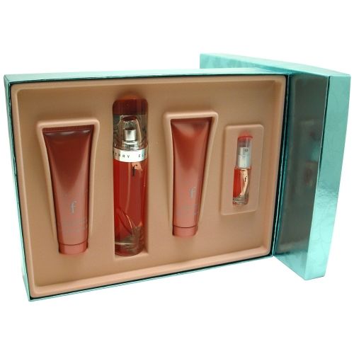 PERRY ELLIS F by Perry Ellis EAU DE PARFUM SPRAY 3.4 OZ & BODY LOTION 3 OZ & BATH AND SHOWER GEL 3 OZ & EAU DE PARFUM SPRAY .25 OZ