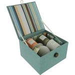 CANDLE GIFT BOX STELLA (NEW) by Candle Gift Box Stella BOX SET CONTAINS ONE LIME BASIL SMALL FROSTED VASE & THREE VOTIVES FEATURING LIME BASIL & APRIC