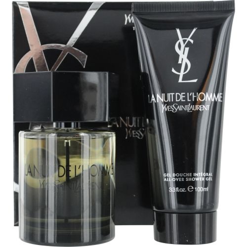 LA NUIT DE L'HOMME YVES SAINT LAURENT by Yves Saint Laurent EDT SPRAY 3.4 OZ & ALL OVER SHOWER GEL 3.3 OZ (TRAVEL OFFER)