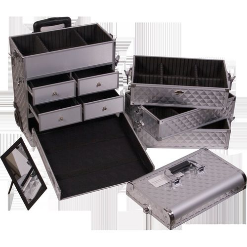 Silver Aluminum Trolley Train Case