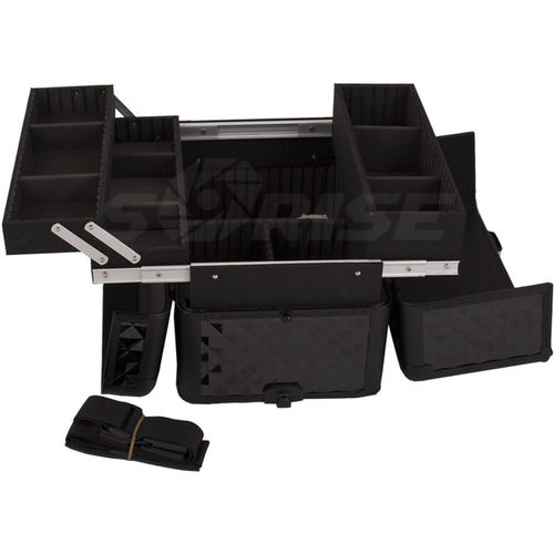 All Black Diamond Pro Makeup Rolling Case