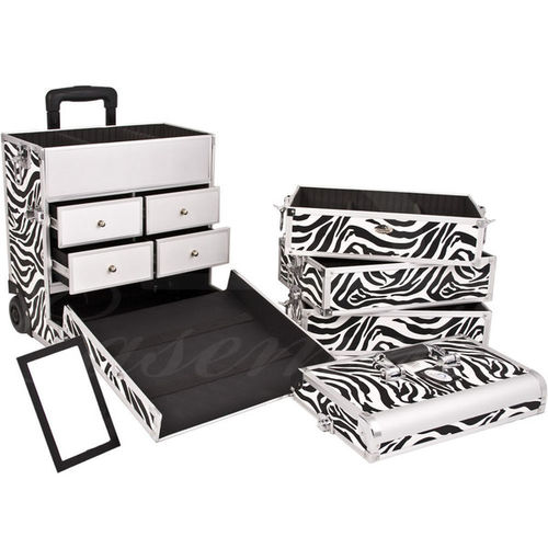 Zebra Cosmetic Rolling Case