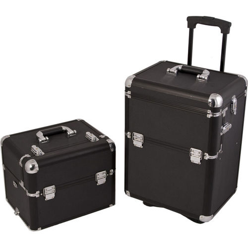 All Black Pro Makeup Rolling Case