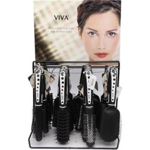 24 Piece Black & White Hairbrush Display Case Pack 144