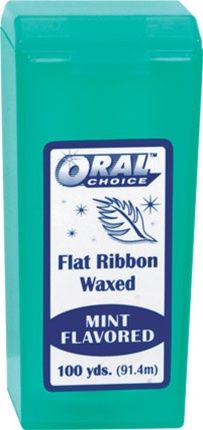 Waxed Flat Ribbon Mint Dental Floss,100 yd,1 pc