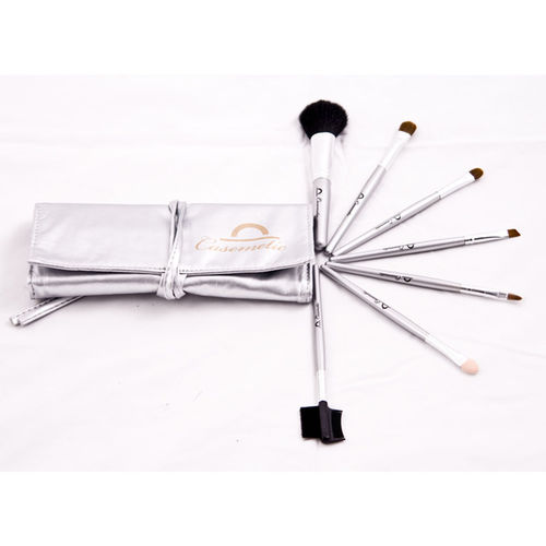 7 Piece Makeup Brush Set - Silver Case Pack 12