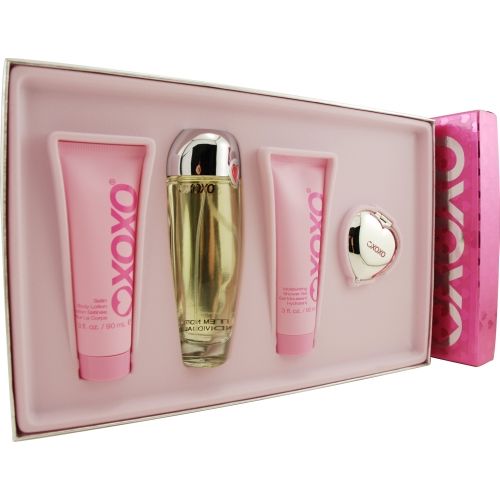 XOXO by Victory International EAU DE PARFUM SPRAY 3.4 OZ & BODY LOTION 3.4 OZ & SHOWER GEL 3.4 OZ & MIRROR