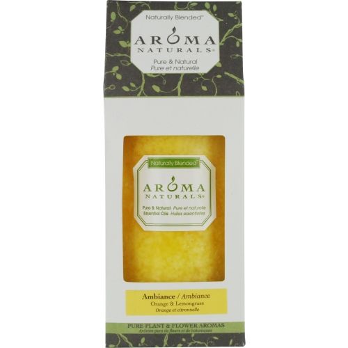 AMBIANCE AROMATHERAPY by Ambiance Aromatherapy ONE 2.75 X 5 inch PILLAR AROMATHERAPY CANDLE.  COMBINES THE ESSENTIAL OILS OF ORANGE & LEMONGRASS.  BUR