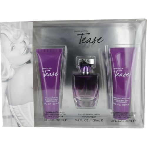 PARIS HILTON TEASE by Paris Hilton EAU DE PARFUM SPRAY 3.4 OZ & BODY LOTION 3 OZ & SHOWER GEL 3 OZ