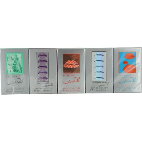 SALVADOR DALI VARIETY by Salvador Dali 5 PIECE MINI VARIETY WITH EAU DE RUBY LIPS & IT IS LOVE & LAGUNA & PURPLE LIGHT & SEA AND SUN AND ALL ARE EDT M