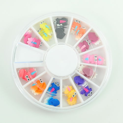 New Cute 3D FIMO Slice Goldfish Design Nail Art Decoration Wheel