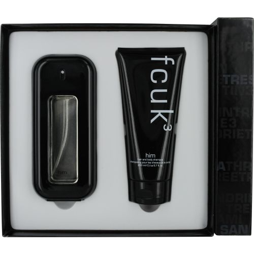 FCUK 3 by French Connection EDT SPRAY 3.4 OZ & HAIR AND BODY SHAMPOO 6.7 OZ