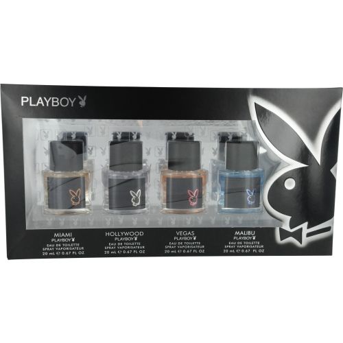 PLAYBOY VARIETY by Playboy COFFRET-4 PIECE SET WITH HOLLYWOOD & VEGAS & MIAMI & MALIBU AND ALL ARE EDT SPRAY .67 OZ