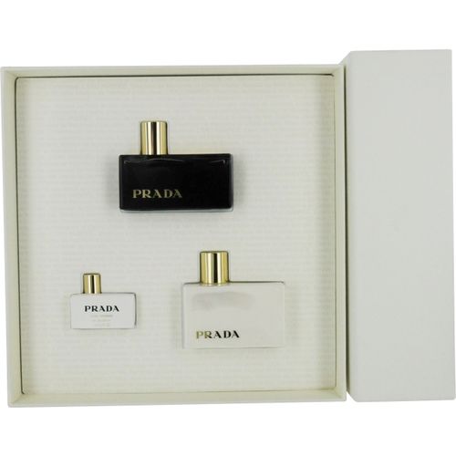 PRADA L'EAU AMBREE by Prada EAU DE PARFUM SPRAY 1.7 OZ & BODY LOTION 3.4 OZ & EAU DE PARFUM .2 OZ MINI