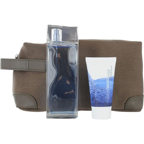 L'EAU PAR KENZO by Kenzo EDT SPRAY 3.4 OZ & HAIR AND BODY SHAMPOO 1.7 OZ & POUCH