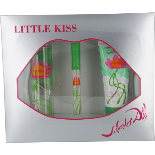 LITTLE KISS by Salvador Dali EDT SPRAY 3.4 OZ & BODY LOTION 3.4 OZ & EDT SPRAY .27 OZ MINI