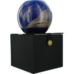COBALT CANDLE GLOBE by Cobalt Candle Globe THE INSIDE OF THIS 4 in POLISHED GLOBE IS PAINTED WITH WAX TO CREATE SWIRLS OF GOLD AND RICH HUES AND COMES