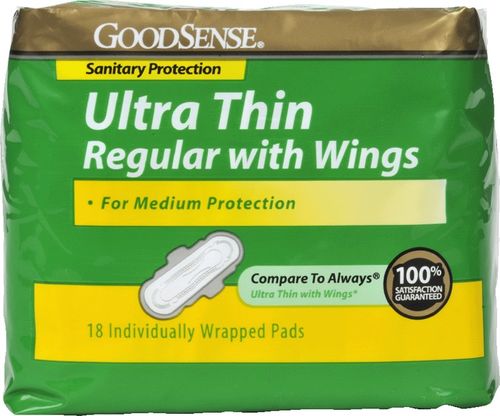 Good Sense Ultra Thin Regular With Wings For Medium Protection Case Pack 12