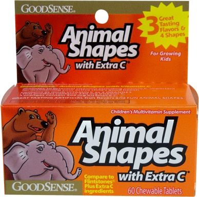 Good Sense Animal Shapes W/ Extra Vit C Chewable Tablets Case Pack 12