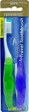 Good Sense Folding Travel Toothbrush 2 Pack Case Pack 36