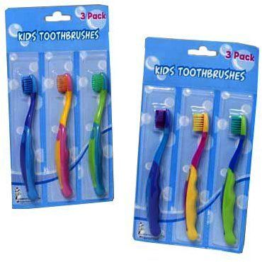 Kids Toothbrushes 3 Pack Case Pack 72