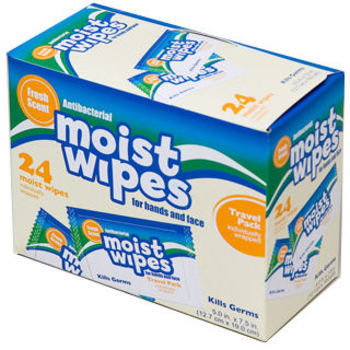 Antibacterial Moist Wipes 24 Count Case Pack 48