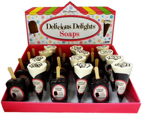 Delicious Delights Chocolate Ice Cream Shaped Soap Case Pack 24