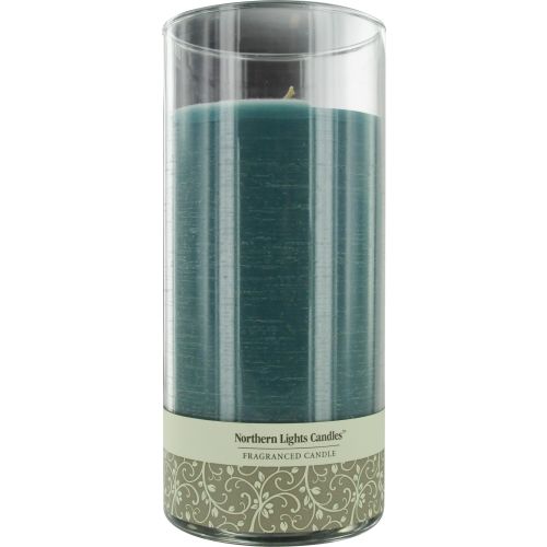 OCEAN BREEZE by Ocean Breeze ONE 7.5 inch GLASS PILLAR SCENTED CANDLE.  BURNS APPROX. 110 HRS.