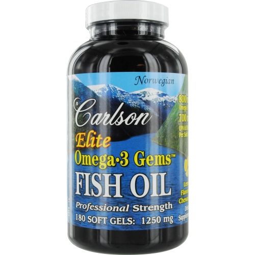 Carlson by  Elite Omega 3 Gems Fish Oil Professional Strength --180 Soft Gels