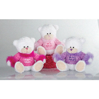 10"" 3 Assorted Bears W/Mother's Day Sweater Case Pack 12