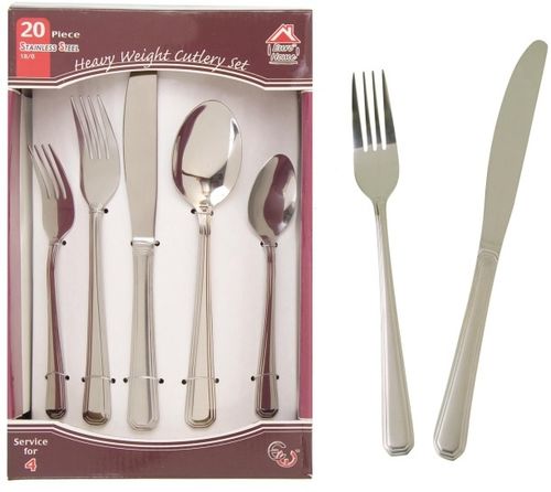 20 Piece Stainless Steel Cutlery Set/ Heavy Weight Case Pack 15