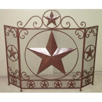 Metal Fireplace Screen W/ Star