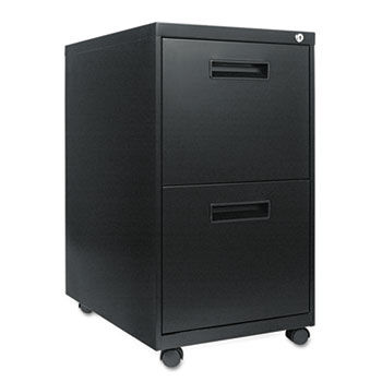 Two-Drawer Metal Pedestal File, 16w x 23-1/4d x 28-1/2h, Black