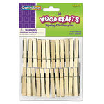 Wood Spring Clothespins, 3 3/8 Length, 50 Clothespins/Pack