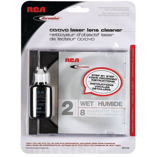 DISCWASHER RD1142 CD/DVD Laser Lens Cleaners (2-Brush; Wet)